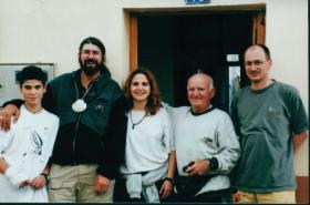 Anthony, Laura, her brother, Senor Adelaido, Thomas at 
Mansilla de las Mulas 